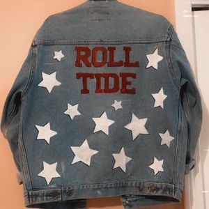 Hand painted Roll Tide Jean jacket